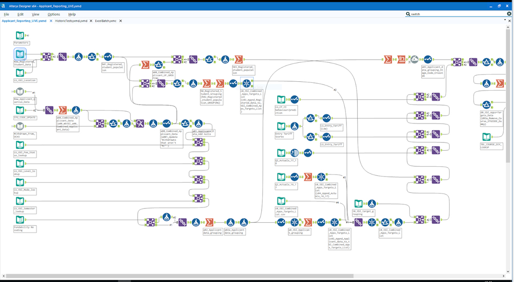 Alteryx interface.
